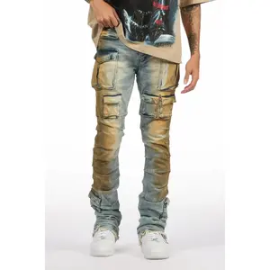 Gentry Dirty Blue Stacked Flare Jean