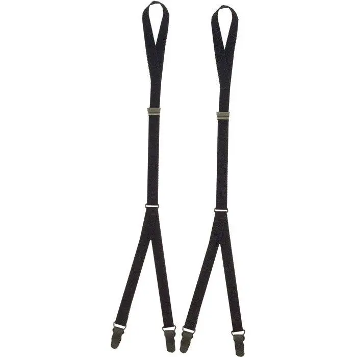 Shirt Stays (2-Pack) - Military Stirrup Style Unisex Garters with Metal Adjusters, Soft Stretch Fabric, Double Clip Attaches for Law Enforcement, GI Government Issued Fit, One Size Fits All