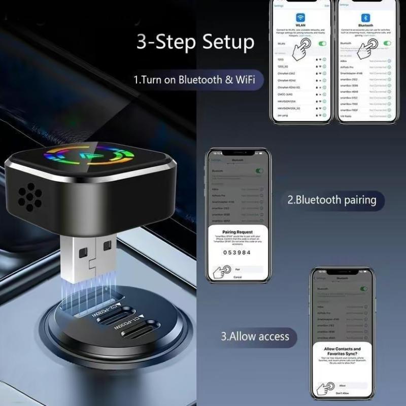 2026 Wireless CarPlay Adapter, Universal Compatibility Adapter, For iPhone And Android Users, Quick Connection With No Del car play