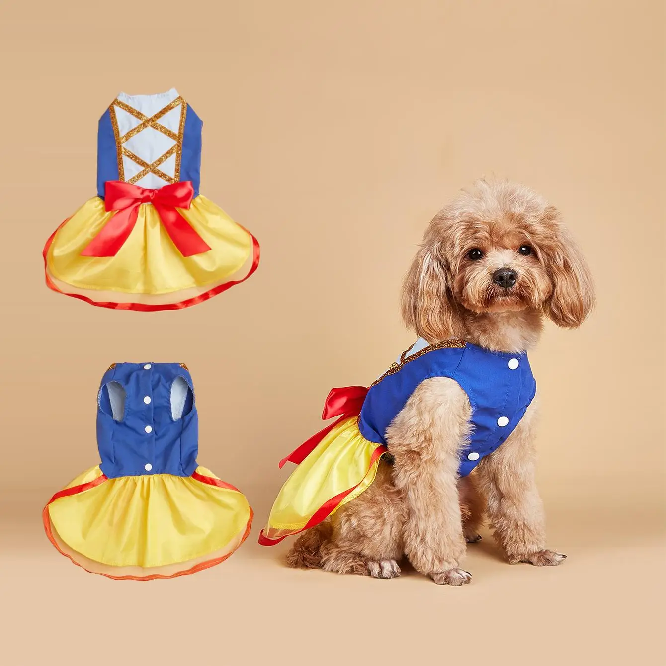 Bow Design Cute Pet Dress, Snow Princess Dress for Dogs & Cats, Fashion Pet Clothing for Party Decor
