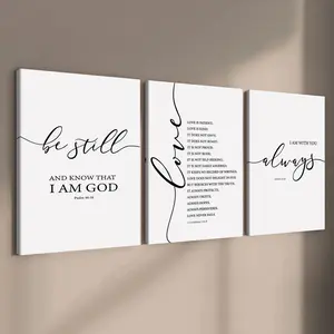 3 count wooden frame canvas, religious sayings triads poster, Quote Prints, Quotes Print, religious art, exquisite murals, Artwork, Stylish bedroom Decor, Modern home Decor, Living Room and hallway wall Decor, HD, waterproof, Art, Decoration, Artistic