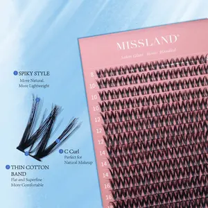 MISSLAND Individual Cluster Lashes Kit - 5-Minute Quick-Snap Tech, C Curl 8-18mm, Easy-to-Apply, Waterproof, Smudge-Proof, Morning Routine Essential for All-Day Wear