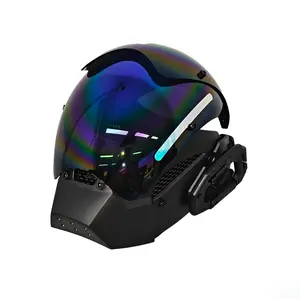 Rainbow Reflective Prism Futuristic Punk Helmet Mask for Costume Party, Photo Props, Movie Props & Cosplay | MSK
