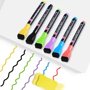 Dry Erase Markers, 3/6 Counts Magnetic Marker Pen with Eraser, Fine Tip Marker Pen for Whiteboard, Blackboard, Fridge Calendar Board, Chalk Markers
