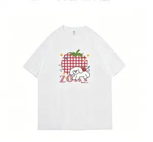 Women's 100% Cotton American Retro Short Sleeve T-Shirt, New Arrival Niche Design Loose Lazy Half Sleeve Casual Top