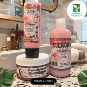 Set de Colageno Completo , Scrub , Crema y Jabon Facial y Corporal infusado con cellulas madres , Lotion and facial and body soap Organic Gentle Restore