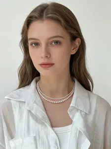 Set01 2-4mm baby freshwater pearl and  6-7mm freshwater pearl necklaces  layer set 2 pieces!!!)