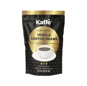 Kaffe Dark Roast Coffee Beans from Colombia (12 oz) - 100% Arabica Coffee Beans - Hints of Cocoa, Brown Sugar, Walnuts, Premium Whole Bean Coffee