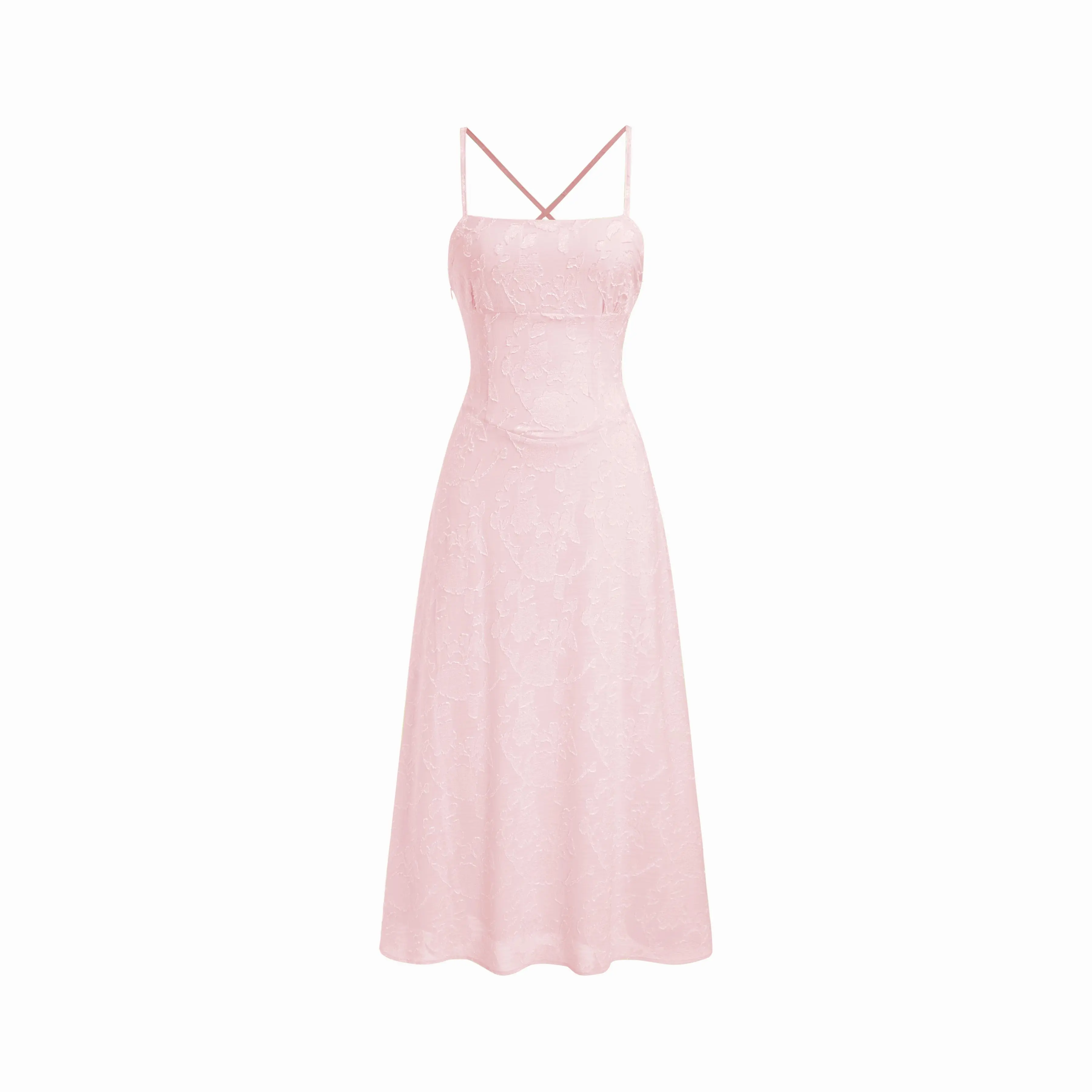 chinese dress ladies Prosperina Darcy Cotton Maxi Dress In La France Dianthus Pink