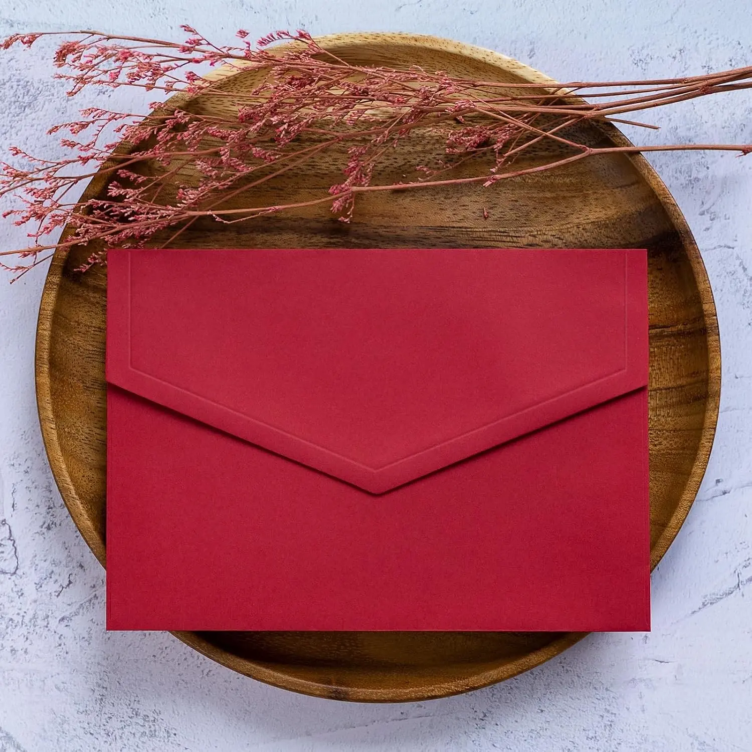 50 Pack 4x6 Red Envelopes for Invitations, Suitable for Wedding, Greeting Cards, Blank Cards and Card Stock