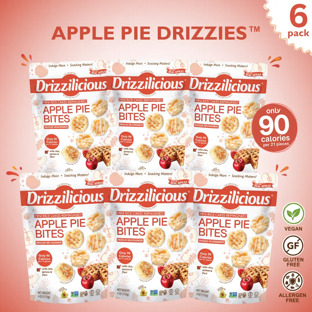 NEW! 6 Pack Drizzilicious Apple Pie Mini Rice Cakes - 4oz Bags NEW! 6 Pack Drizzilicious Apple Pie Mini Rice Cakes - 4oz Bags
