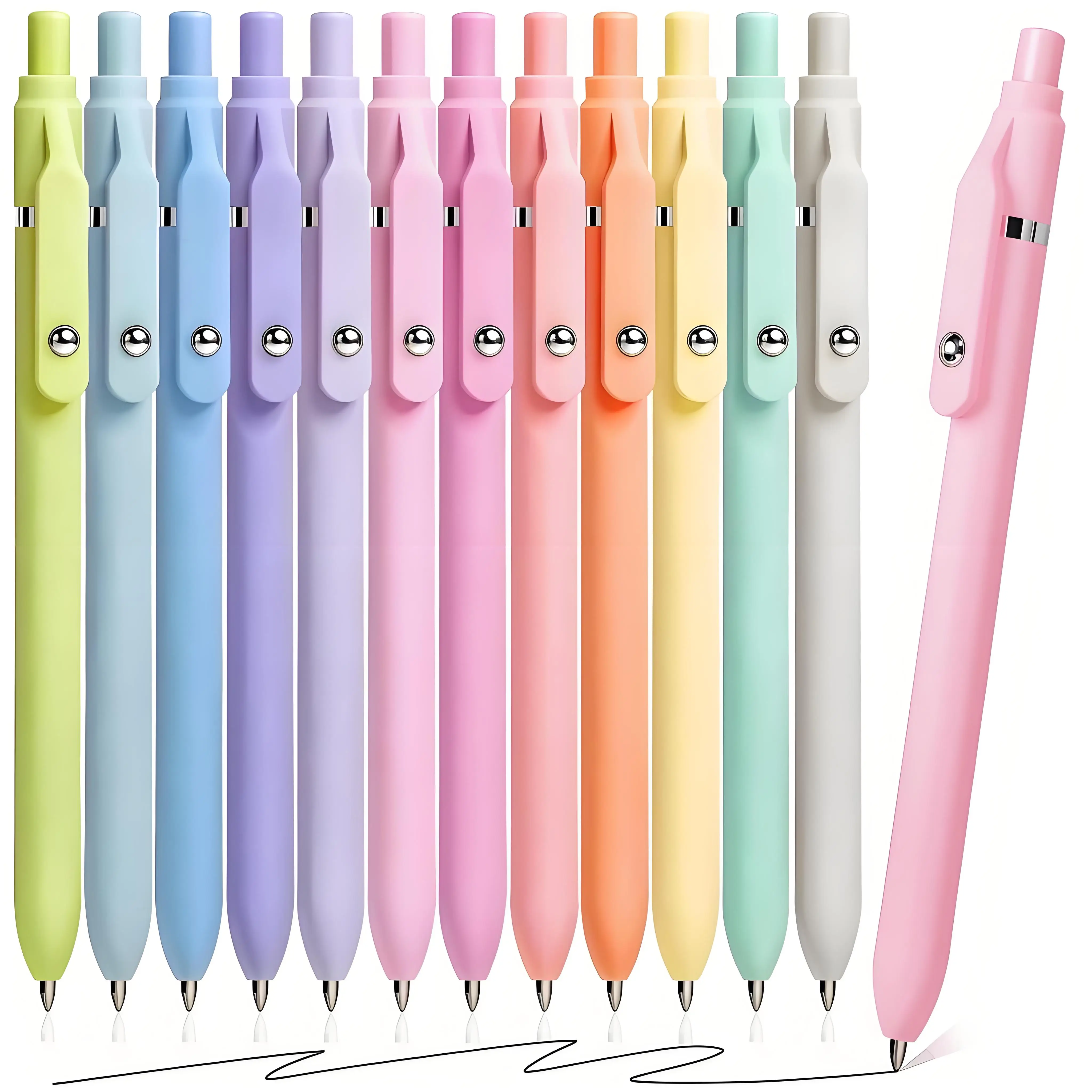 12 Pcs 05mm Fine Point Gel Pens Quick Dry No Smudge Black Ink for Journaling School Office