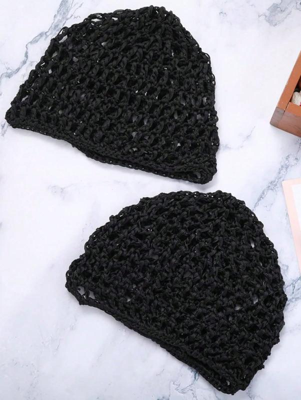 Hair Nets Cap Sleeping Hairnet Snoods Wrap Bonnets Long Straight Curl Wig Head Protector Black Mesh Wrapping Crochet Wave Cook Hats Bun Lift Strap Weaving Sew For Women Ballet
