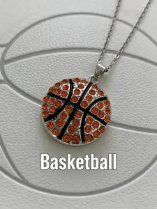 Unisex Sparkling Basketball Rhinestone Pendant Necklace for Women Men Trendy Sports Jewelry Adjustable Hypoallergenic Chain for Basketball Lovers Birthday Christmas Gift Daily Wear Party Outfit Accessories for Unisex Fashion Jewelry