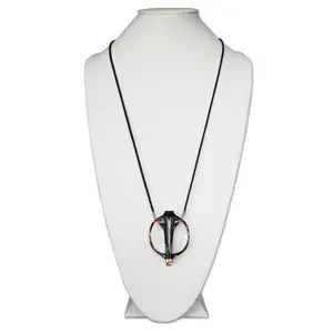 Neckglasses  Maria Round Tortoise Shell Black Foldable Cord Reading Glass - Strength 2.5