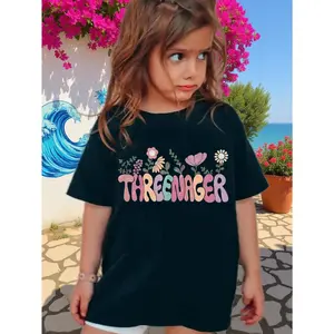 Three-Nager Wildflower Print Girls' T-Shirt