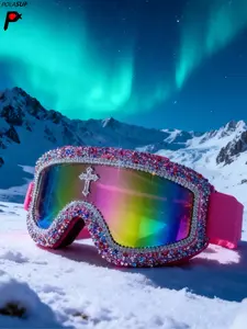 Unisex Rhinestone Criss-Cross Design Outdoor Sports Sunglasses, PC Frame UV Protection, Fashionable Sporty Streetwear Style, All-Season Wear