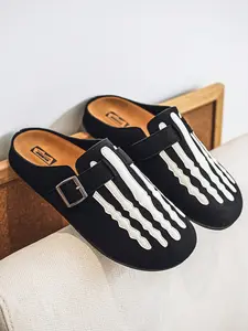 Boys' Four Seasons Comfortable Thick Bottom Outdoor Retro Fashion Slippers Men's Indoor Home Leisure Round Toe Walking Shoes Slide trendy shoe casual sportswear