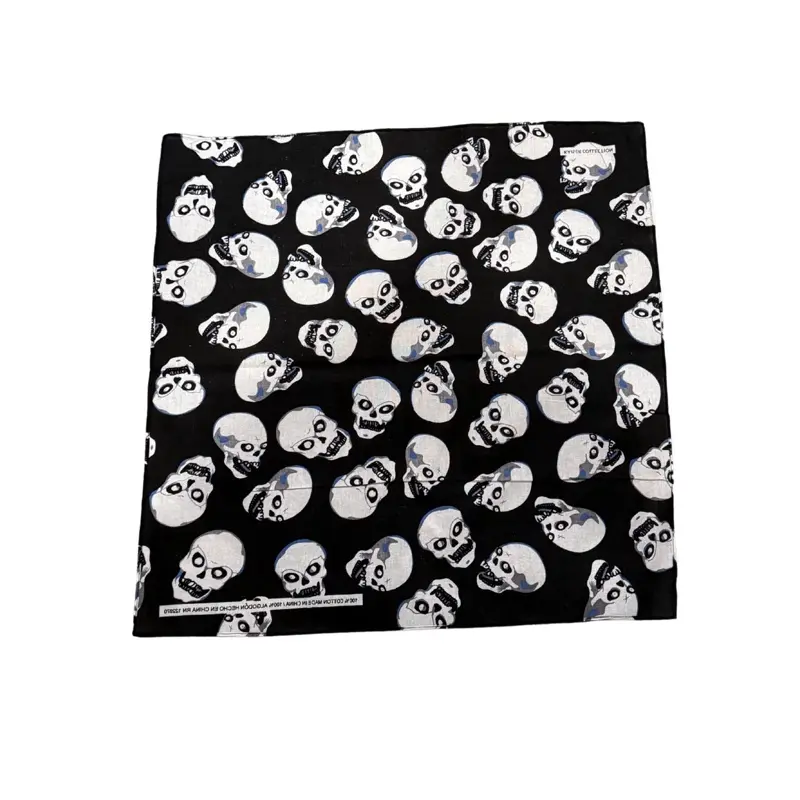 22 inch bandanas 100% cotton skull design flame