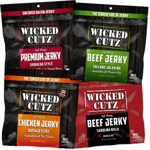 Spicy Jerky Pack - Buffalo Style Chicken, Carolina Reaper, Jalapeno, Sriracha