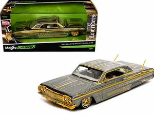 1964 Chevrolet Impala SS Lowrider Gray Gold 1:26 Diecast Model Car Maisto Mijo Exclusive Collectible