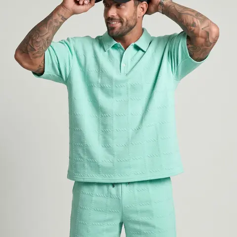 KZZ Men's 2-Piece Casual Matching Set - Solid Color Short-Sleeve Cool Button-Up Shirt & Shorts, Formal/Casual Menswear with Clean Look, Tropical Summer Men's Clothing Sets