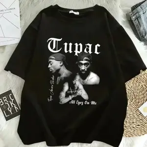 2Pac Tupac Shakur Graphic Tee Retro 90s West Coast Hip Hop Streetwear Premium 100% Cotton T Shirt for Men Women Harajuku Style Summer Fashion Top USA Made