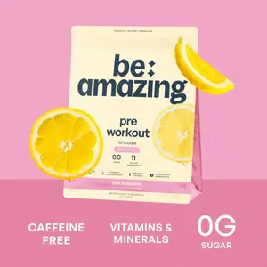 Be Amazing Stimulant Free Pre Workout | 30 Scoops | Caffeine Free | 0g Sugar | Flavors Dole Whip Pineapple, Pink Lemonade, & Watermelon Candy Supplement Nutrition Muscle Energy Fitness