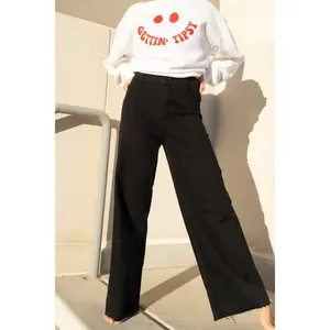 Ariel Straight Wide Leg Denim Pants