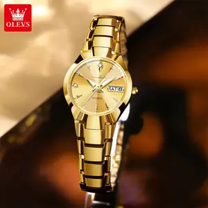 OLEVS Watches for Women Small Round Face Ladies Watches Waterproof Tungsten Steel Dainty Dress Exquisite Female Womens Watch Calendar Gift for girlfriend 8697 Reloj de cuarzo para mujer