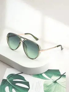 Unisex Vintage Frame Aviator Eyeglasses, Trendy Casual Decorative Eyeglasses for Travel Use, Fashion Accessories for Outdoor Activities, Girly Accessories