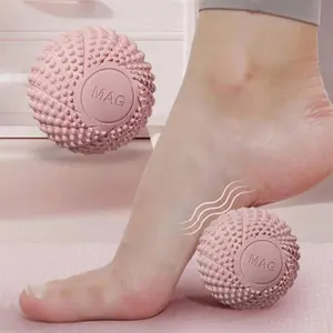 1 piece of rotatable magnetic therapy TPE peanut massage ball suitable for yoga and fitness, helping to relax the foot, back, neck, and waist, Body Care Tool