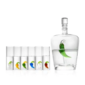 Tequila Decanter Set with Pepper Decanter and 6 Jalapeño Shot Glasses Set, Perfect for Holiday Gifts for Tequila Lovers, 25 Ounce Bottle, 3 Ounce Shot Glasses Cinco De Mayo, Reposado Gift (Pepper)