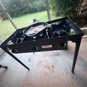 ROVSUN 1/2/3 Burner Propane Gas Stove, 75000BTU/150000BTU/225,000 BTU High Pressure Outdoor Camping Burner with CSA Listed Regulator, Picnic Cooker Perfect for Home Brewing Maple Syrup Patio Turkey Frying Canning,TikTokShopBlackFriday