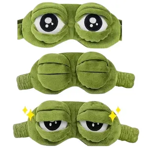 3 PCS 3D Frog Sleep Mask, Soft Cartoon Cute Eyeshade for Men and Women, Light Blocking Blindfold for Travel, Napping, Stress Relief, and Cozy Winter Home Relaxation