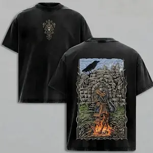 Dark Souls Bonfire Knight, Soulslike Fantasy Game Merch, Undead Warrior Gaming 068