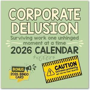 Corporate Delusion: 2026 Wall Calendar | Sarcastic Funny Unhinged Office Work Humor Calendar | Swear Calendar 12"x8"