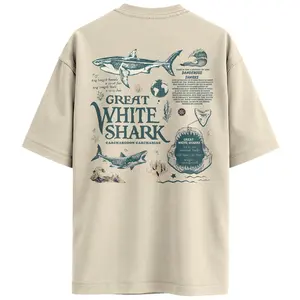 Comfort Colors Great White Shark Back Print Shirt, Marine Biology Graphic Tee, Vintage Ocean Science T-Shirt, Gift for Shark Lovers & Sea Life Fans