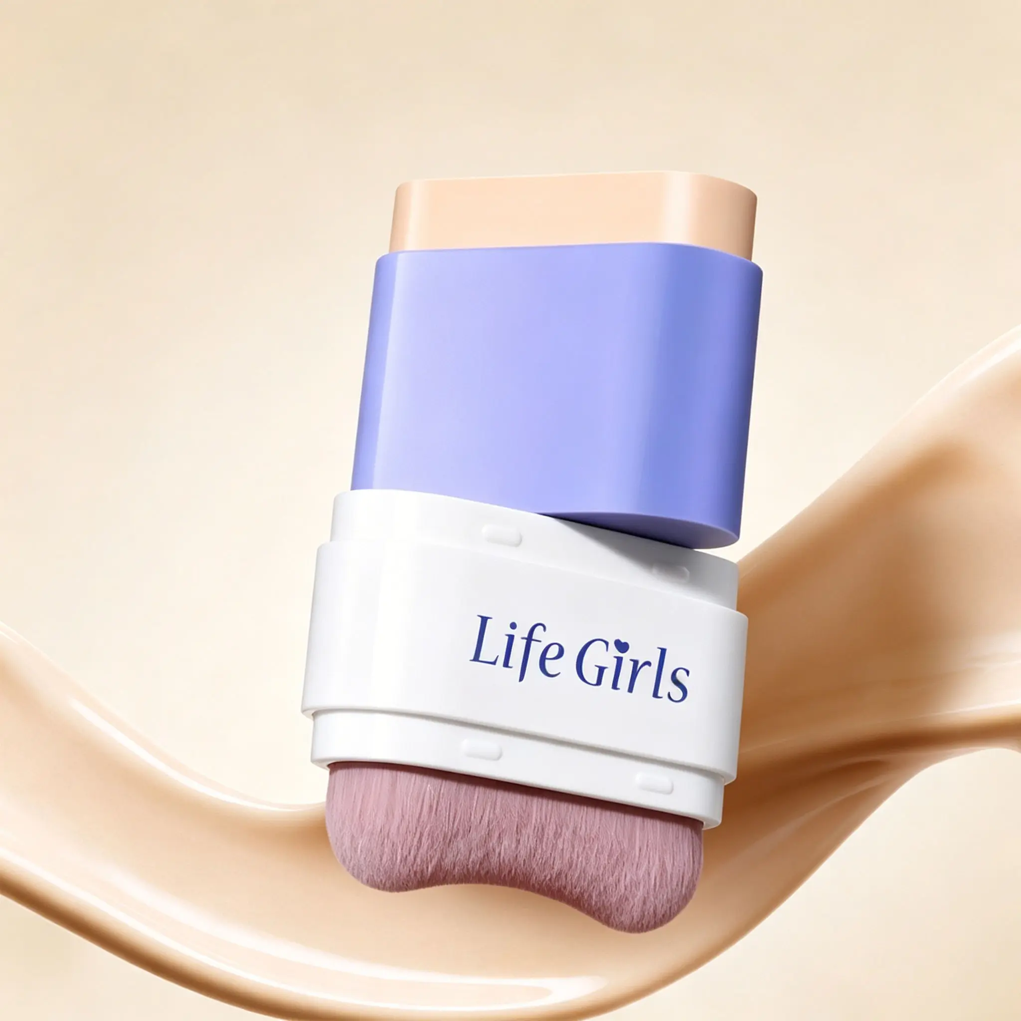 Life Girl 2-In-1 Waterproof Concealer Foundation Stick SPF 30 Pa+++, Dual-Ended with Brush, Long-Lasting, Lightweight, Natural Finish, All Skin Types