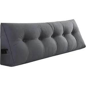 Husband headboard Pillow Large  Rest Support Reading Pillows for Sitting in Bed for Adults Triangle  Wedge Pillow headboard  Size, Grey
