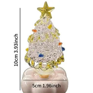 Christmas Tree Rotating Ornament, Porcelain Artwork, Holiday Gift, Dreamy Glass Decoration, Ideal for Gifting & Desktop Decor Artistic