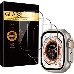 For Apple Watch ultra 2/Ultra screen protector [49mm], tempered glass film, anti-scratch, high definition, touch sensitive [3 pack] [clear] Wearable Protective