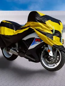 Universal Motorcycle Cover All Seasons, Waterproof Sunproof, Night Reflective Lock Hole, Fits Various Sizes of Motorcycles and Bikes