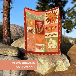 Organic Cotton Knit Throw Blanket