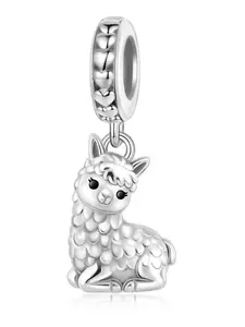 Cute Cartoon Alpaca Charm Pendant, Copper Plated Silver Color, Animal Pattern, Perfect Gift for Friends, All Seasons Accessory