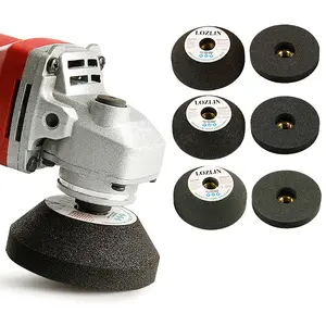 LOZLIN 3PCS Silicon Carbide Grinding Wheel Set - 5/8-11 Thread for Metal Polishing & Tile Chamfer Disc - 60/100/180 Grit Abrasive Tools - Concrete Drill Bit