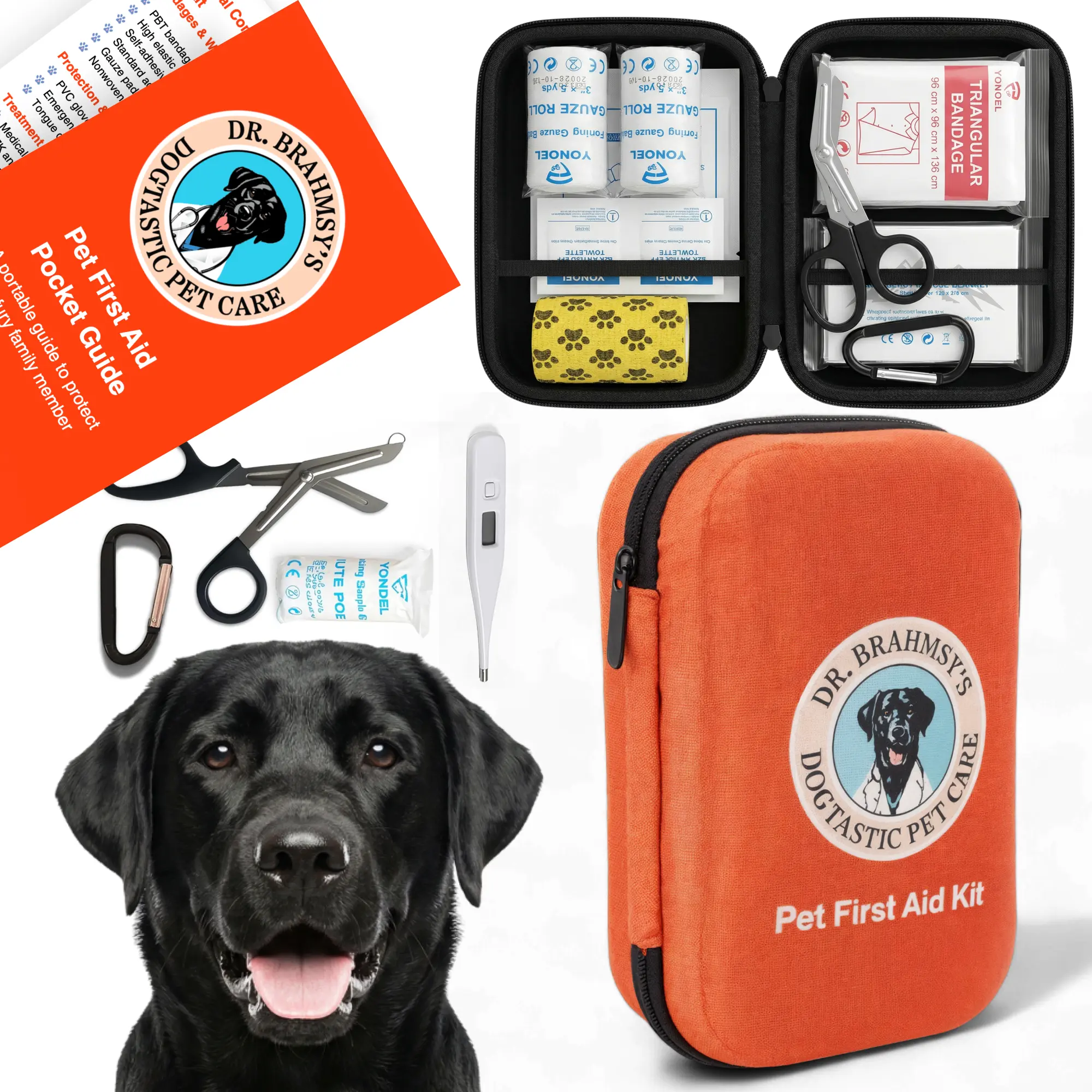 Dr. Brahmsy's Dogtastic Pet First Aid Kit for Dogs, Essential Pet Healthcare & Medication Supplies