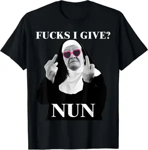 100% cotton Fucks I Give Nun T-Shirt casual Fashion graphic tees for women