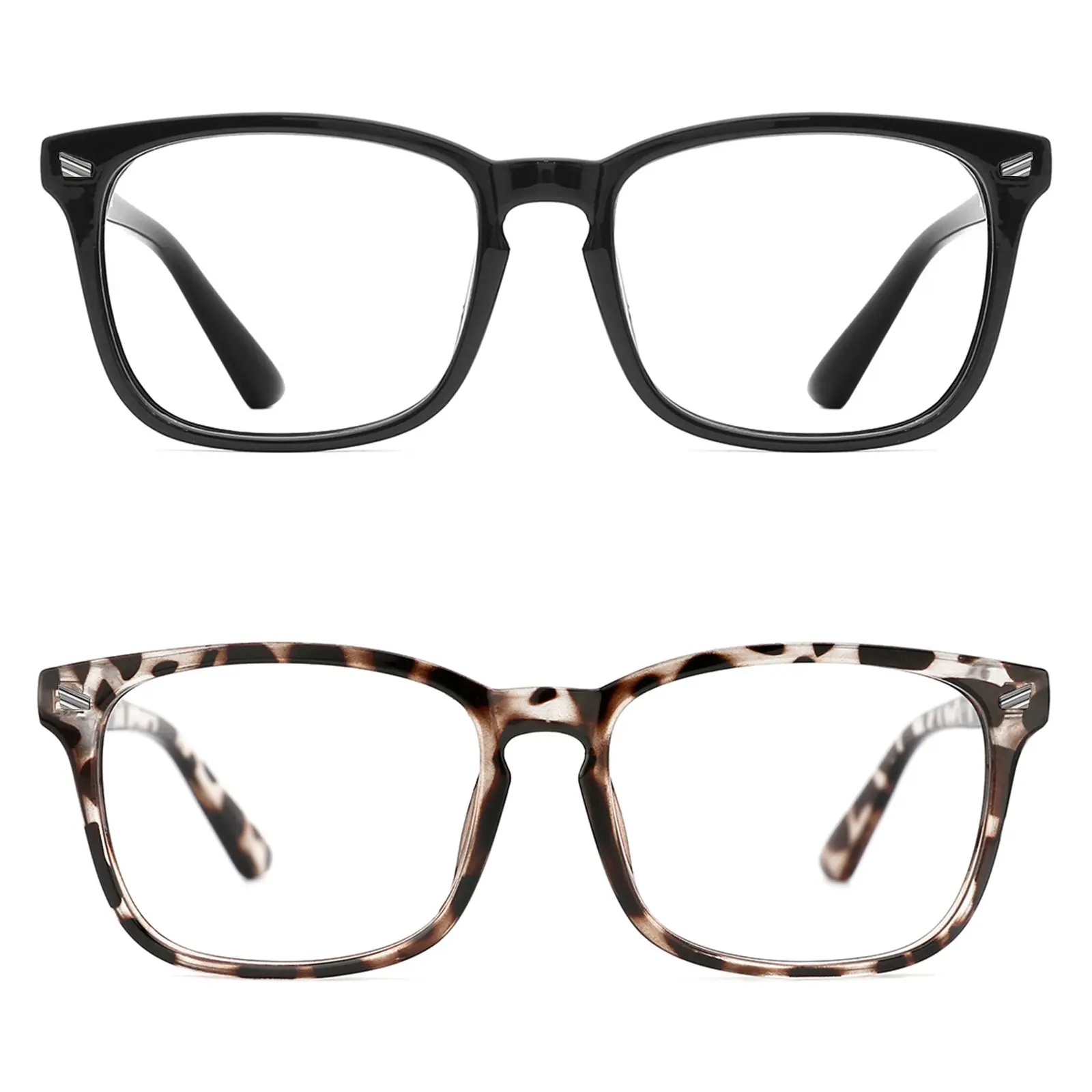 Blue Light Blocking Glasses for Men Women Rectangular Frame Anti Eyestrain & UV Glare Trendy