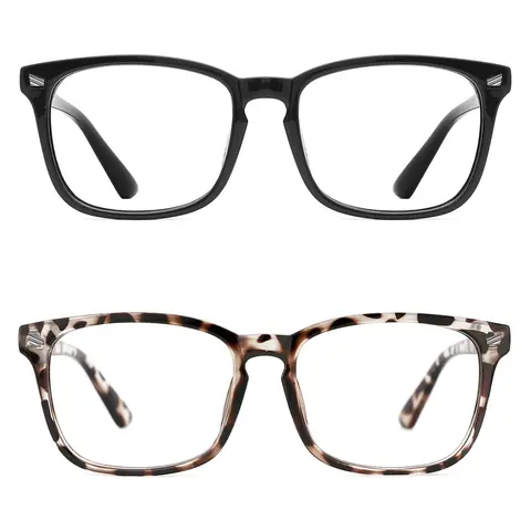 Blue Light Blocking Glasses for Men Women Rectangular Frame Anti Eyestrain & UV Glare Trendy